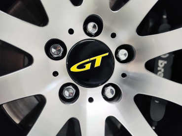 4 x 3D GT yellow logo stickers 70mm for wheel center cap Tomason TN4 / TN9