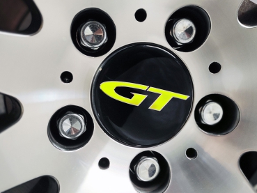 4 x 3D GT yellow logo stickers 70mm for wheel center cap Tomason TN4 / TN9