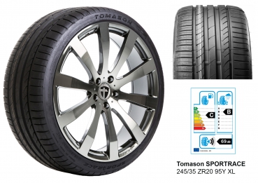 Complete wheel TN4 rim 9 x 20 Zoll with Tomason Sportrace tire 245/35