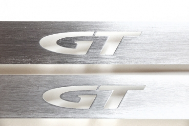 Door sill panels with GT logo, brushed, winter safe