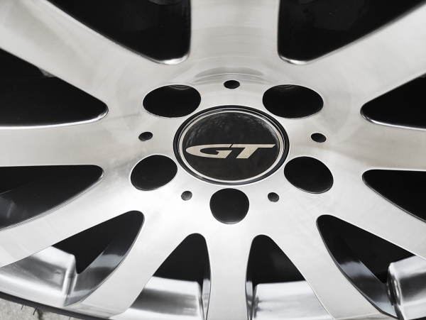 4 x 3D GT chrome logo stickers 70mm for wheel center cap Tomason TN4 / TN9